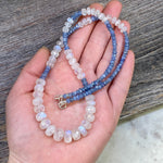 Moonstone and Blue Sapphire Necklace