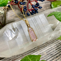 Pink Tourmaline Crystal Pendant
