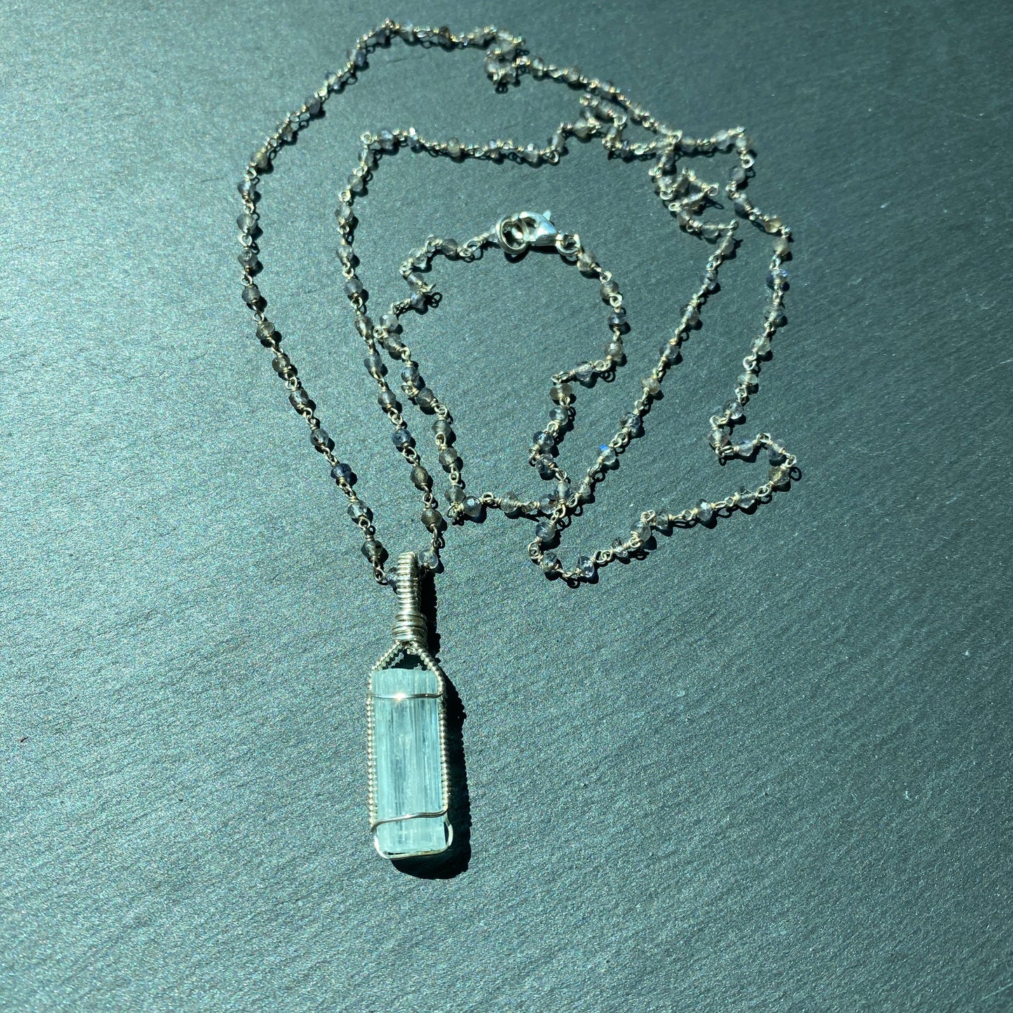 Inner Clarity Magic Talisman | Labradorite and Aquamarine Crystal Necklace