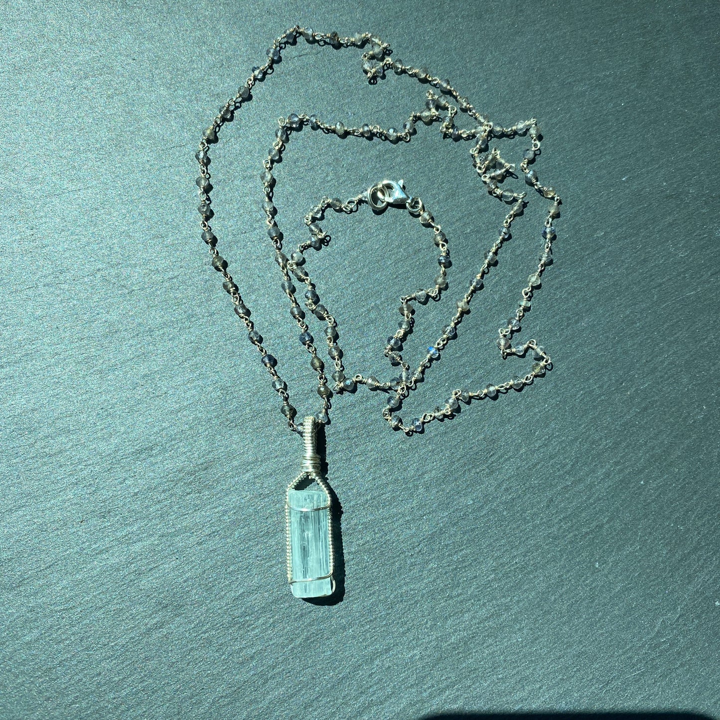 Inner Clarity Magic Talisman | Labradorite and Aquamarine Crystal Necklace