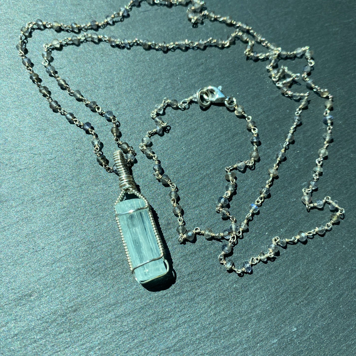 Inner Clarity Magic Talisman | Labradorite and Aquamarine Crystal Necklace