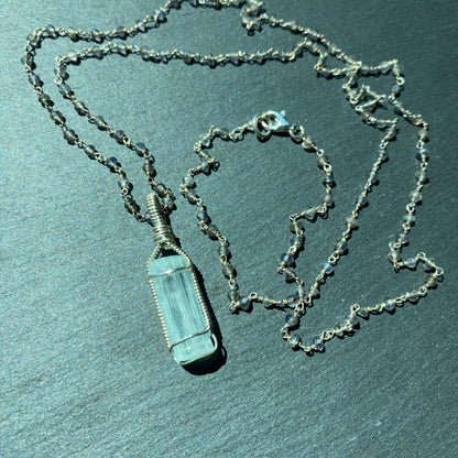 Inner Clarity Magic Talisman | Labradorite and Aquamarine Crystal Necklace