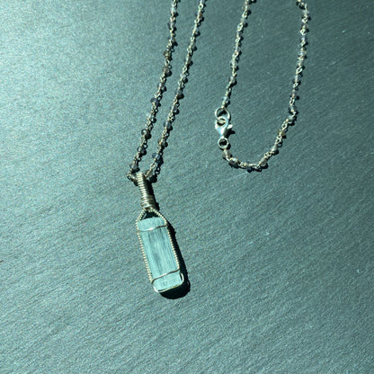 Inner Clarity Magic Talisman | Labradorite and Aquamarine Crystal Necklace