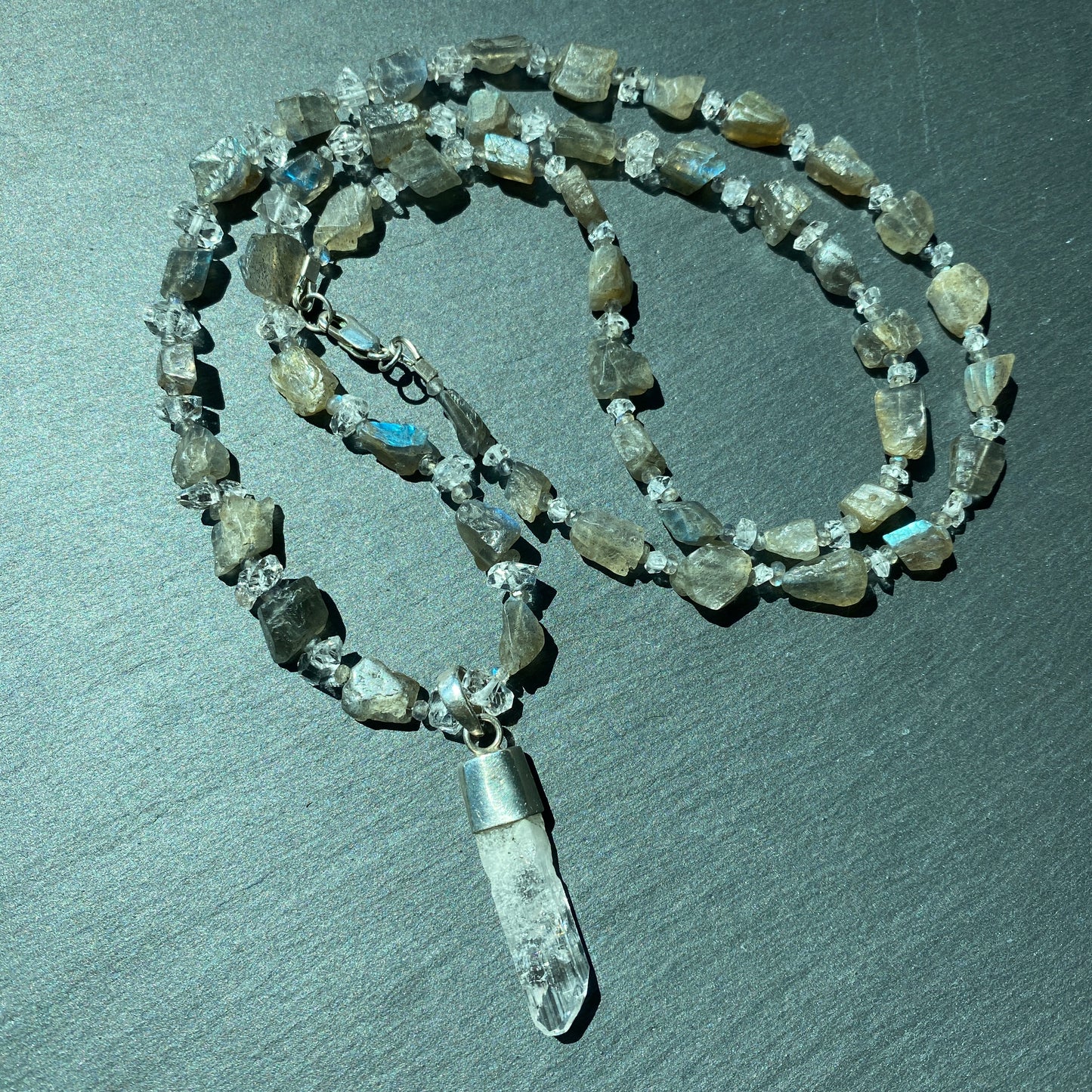Channeling Intuition Talisman | Danburite, Labradorite and Quartz Crystal Necklace