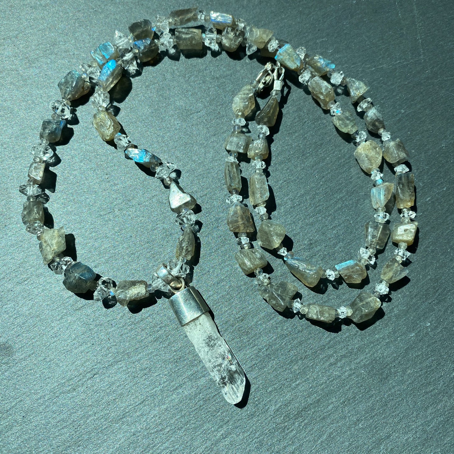 Channeling Intuition Talisman | Danburite, Labradorite and Quartz Crystal Necklace