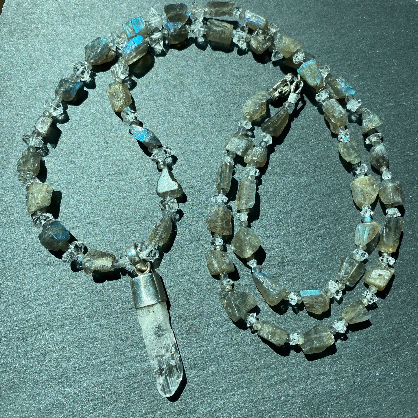 Channeling Intuition Talisman | Danburite, Labradorite and Quartz Crystal Necklace