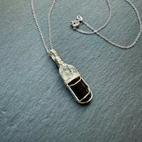 Tibetan Quartz and Black Tourmaline Crystal Pendant