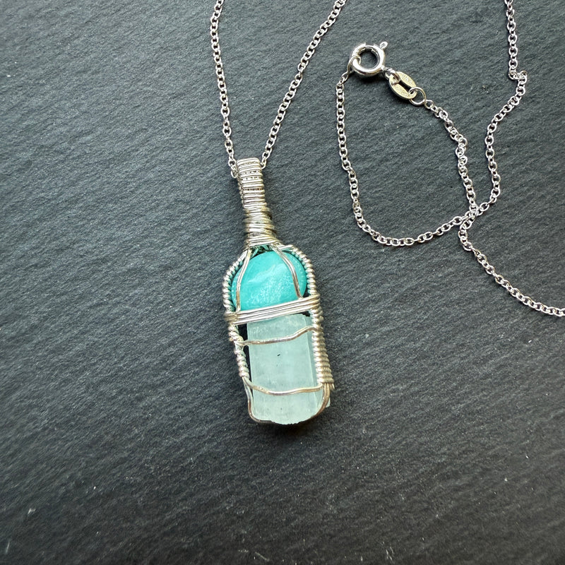 Amazonite and Aquamarine Pendant
