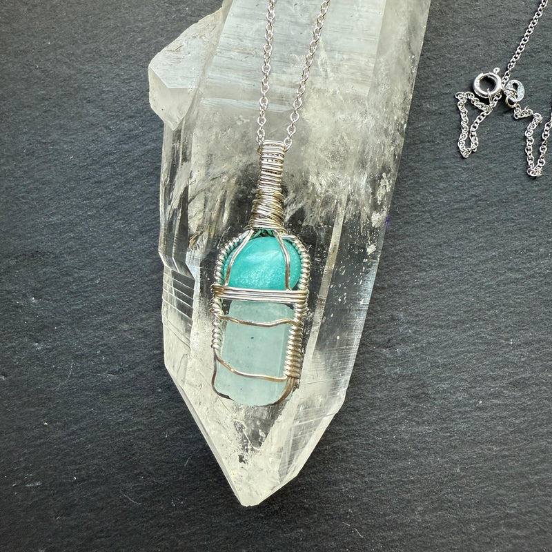 Amazonite and Aquamarine Pendant