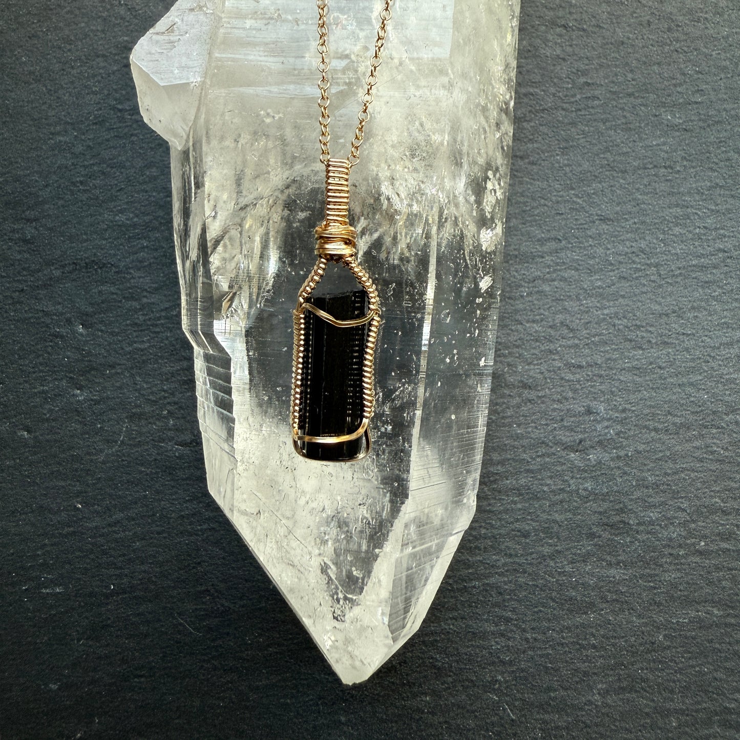 Black Tourmaline Crystal Pendant