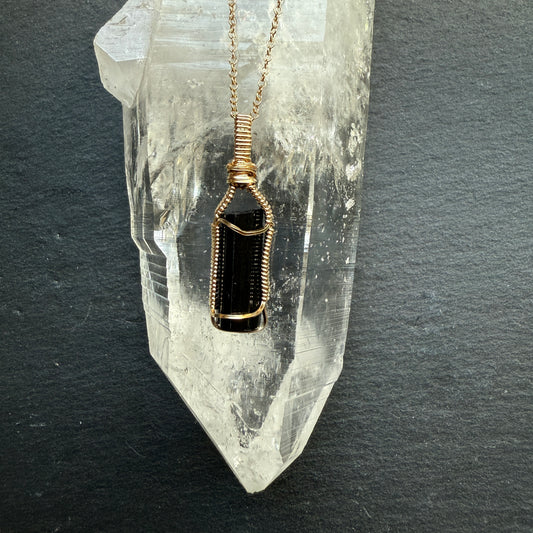 Black Tourmaline Crystal Pendant
