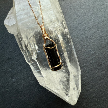 Black Tourmaline Crystal Pendant