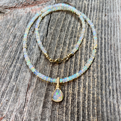 Opal Necklace with Pendant