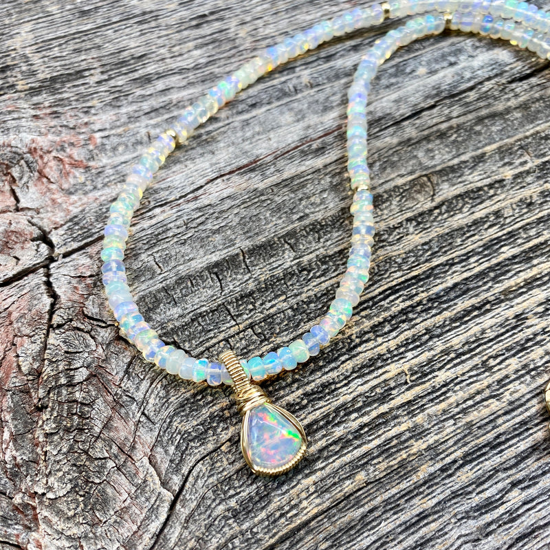 Opal Necklace with Pendant