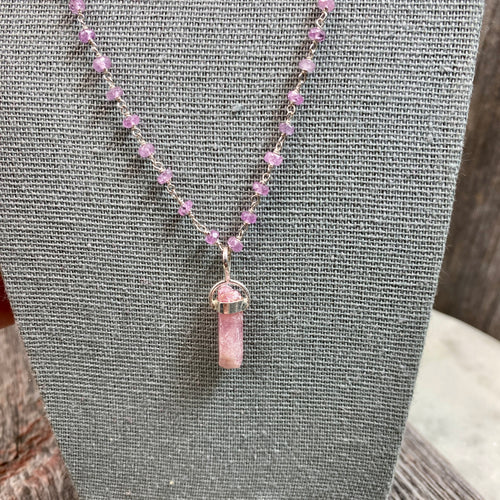 Pink Tourmaline and Pink Sapphire Necklace