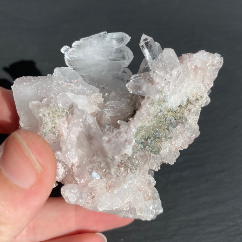 Pink Lemurian Faden Quartz Cluster - 23