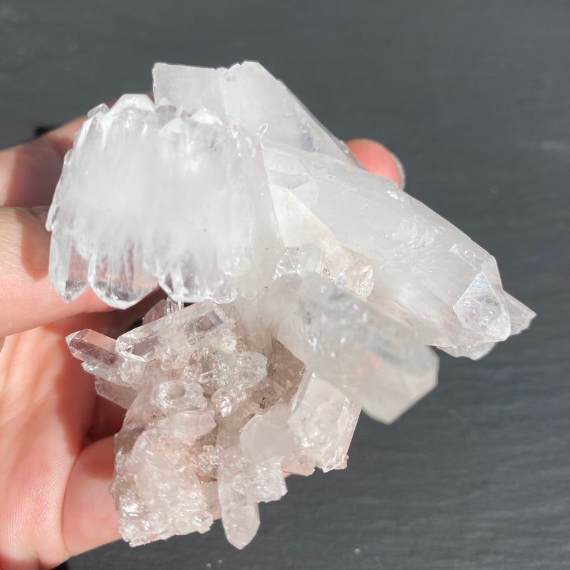 Pink Lemurian Faden Quartz Cluster - 23