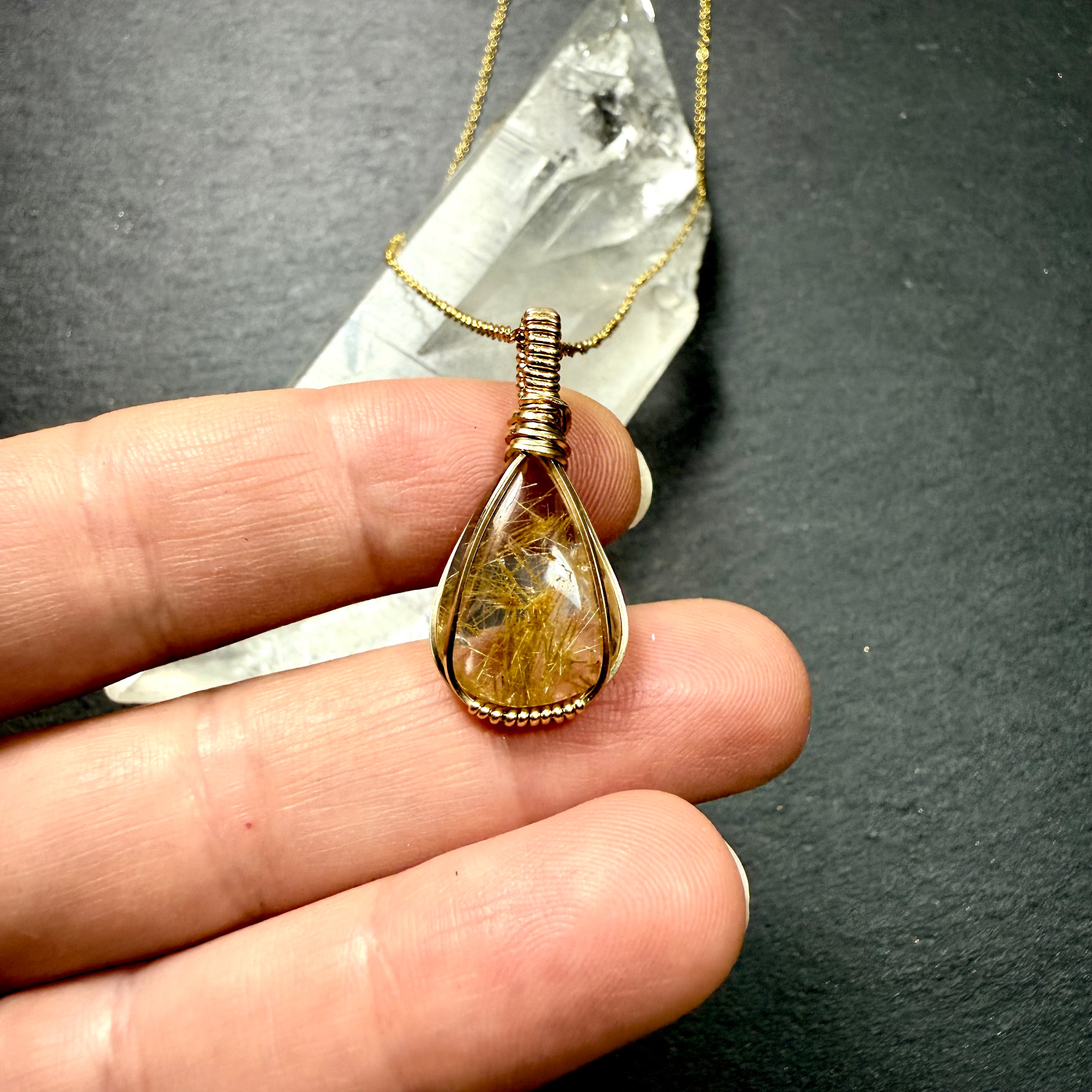 Rutilated Quartz Pendant