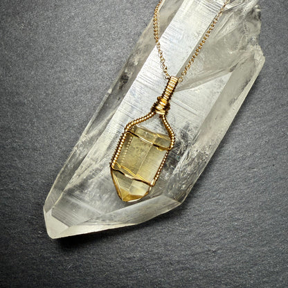 Natural Citrine Crystal Pendant