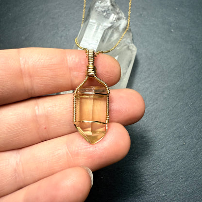 Natural Citrine Crystal Pendant
