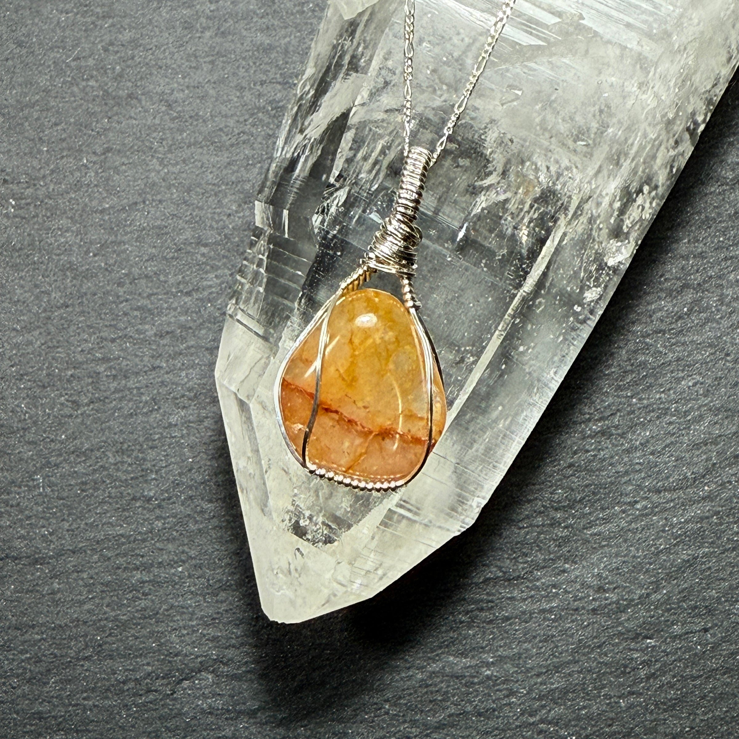 Golden Healer Quartz Crystal Pendant