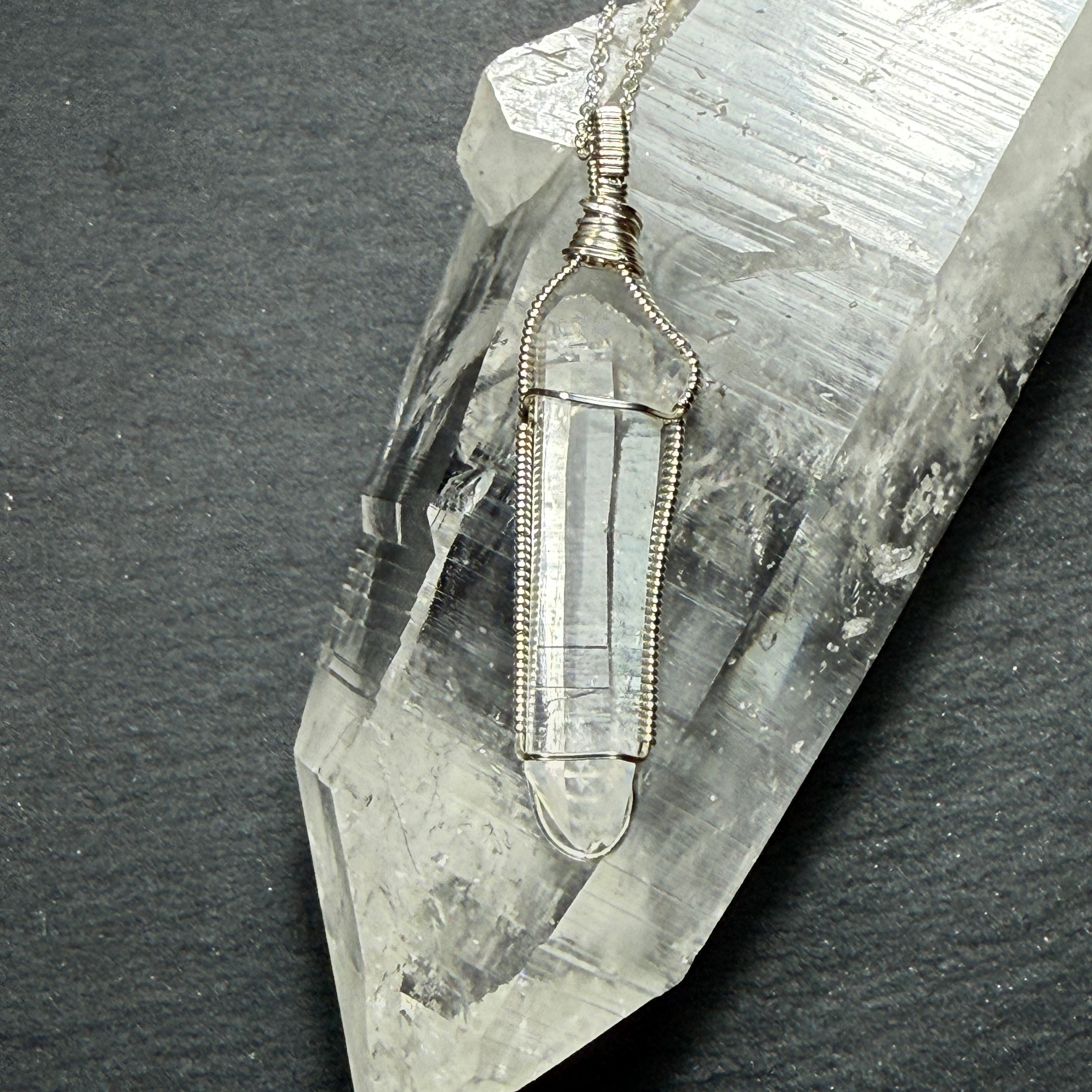 Lemurian Quartz Double Terminated Crystal Pendant