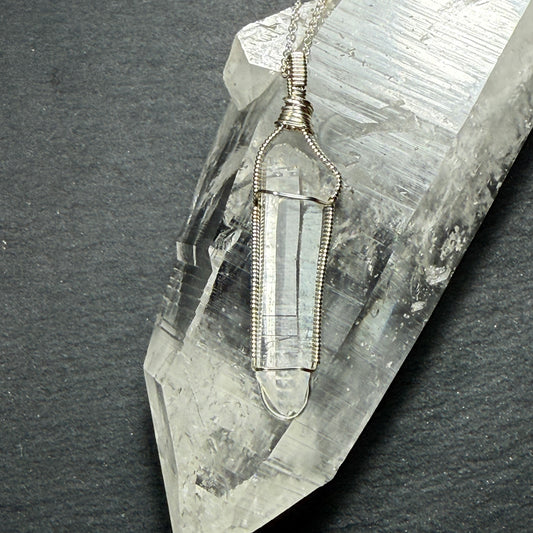 Lemurian Quartz Double Terminated Crystal Pendant