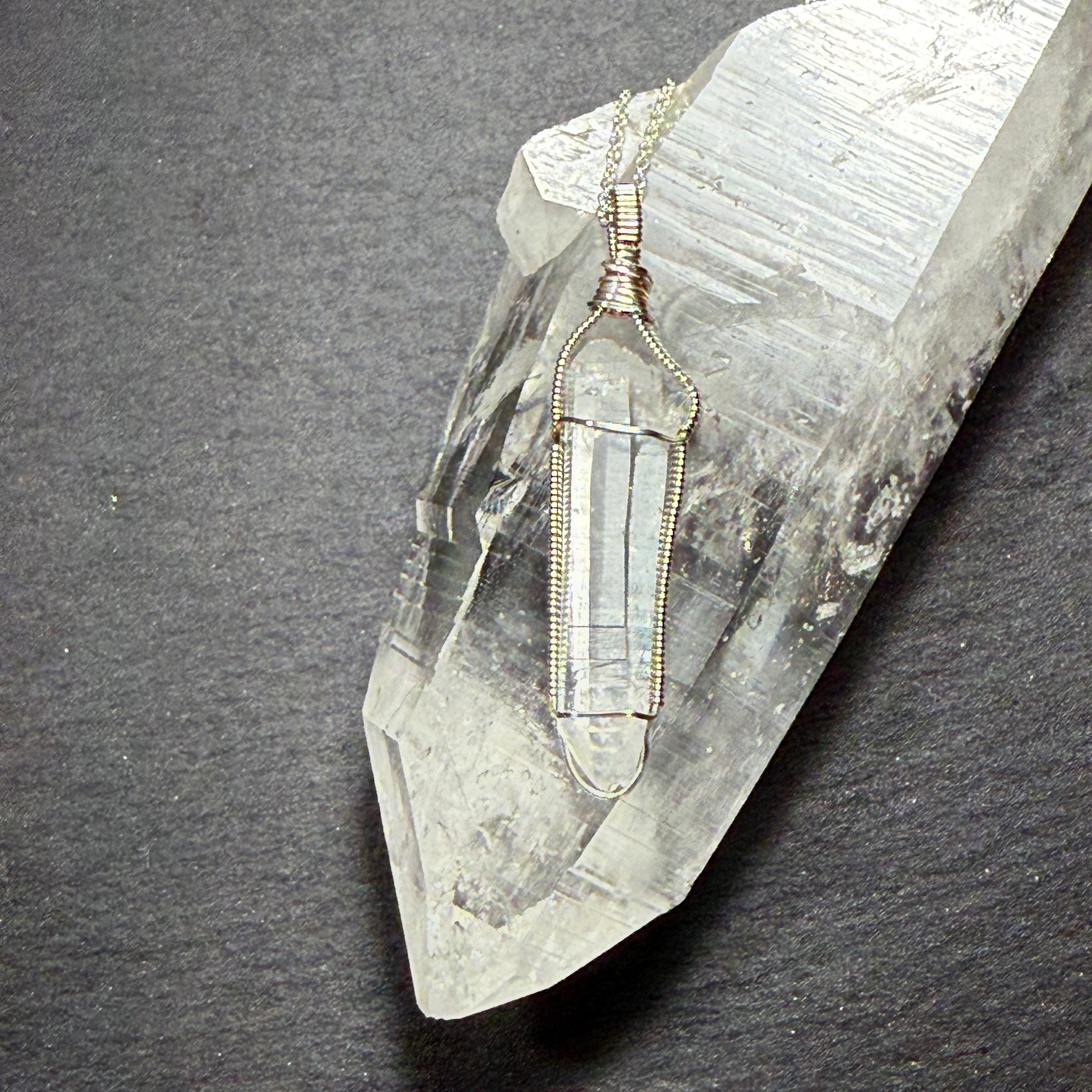 Lemurian Quartz Double Terminated Crystal Pendant