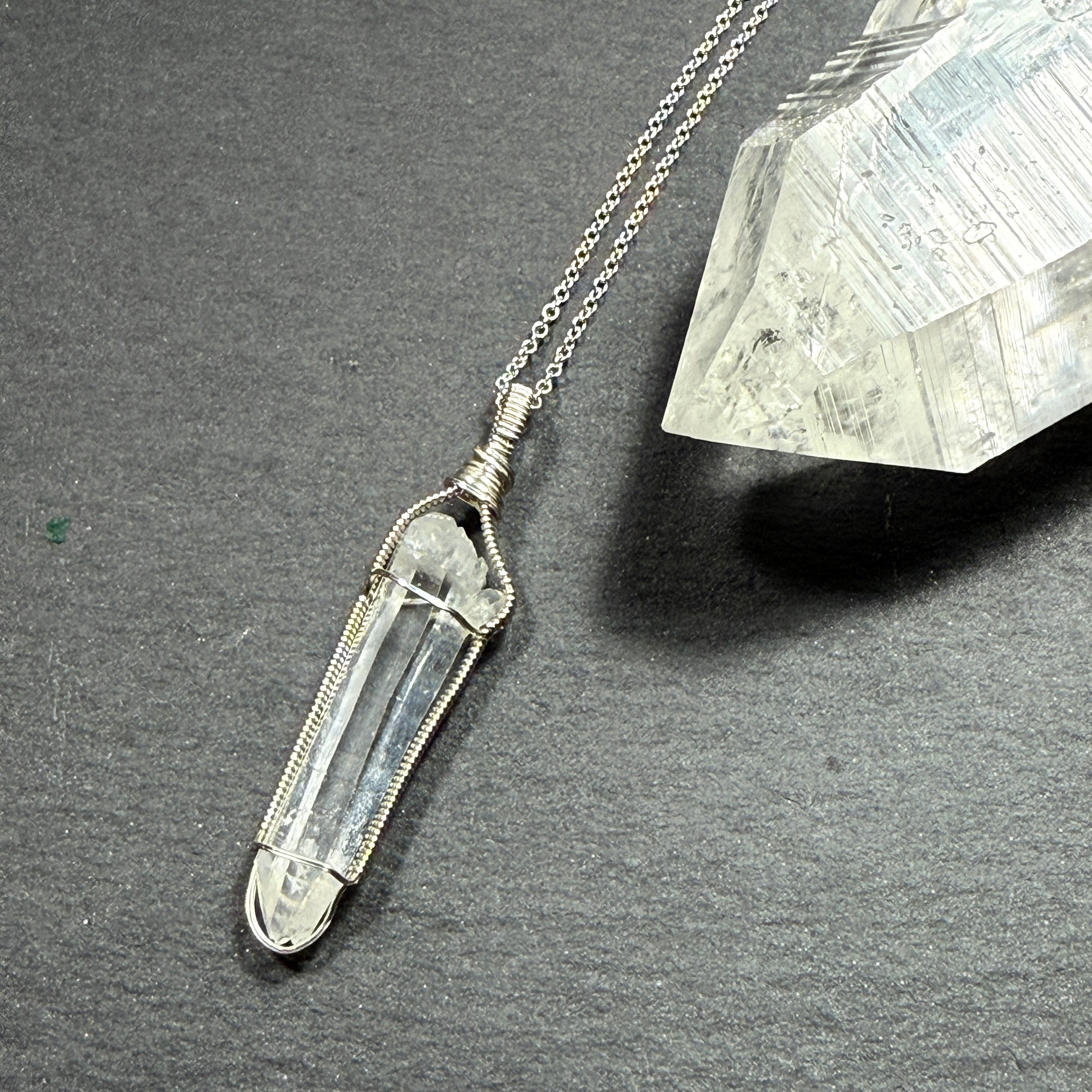 Lemurian Quartz Double Terminated Crystal Pendant