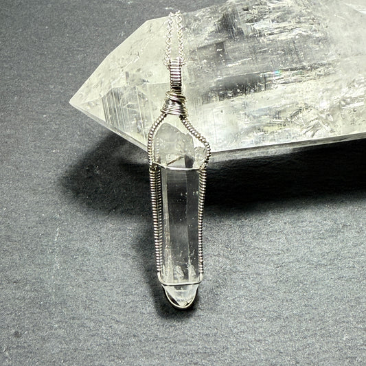 Lemurian Quartz Double Terminated Crystal Pendant