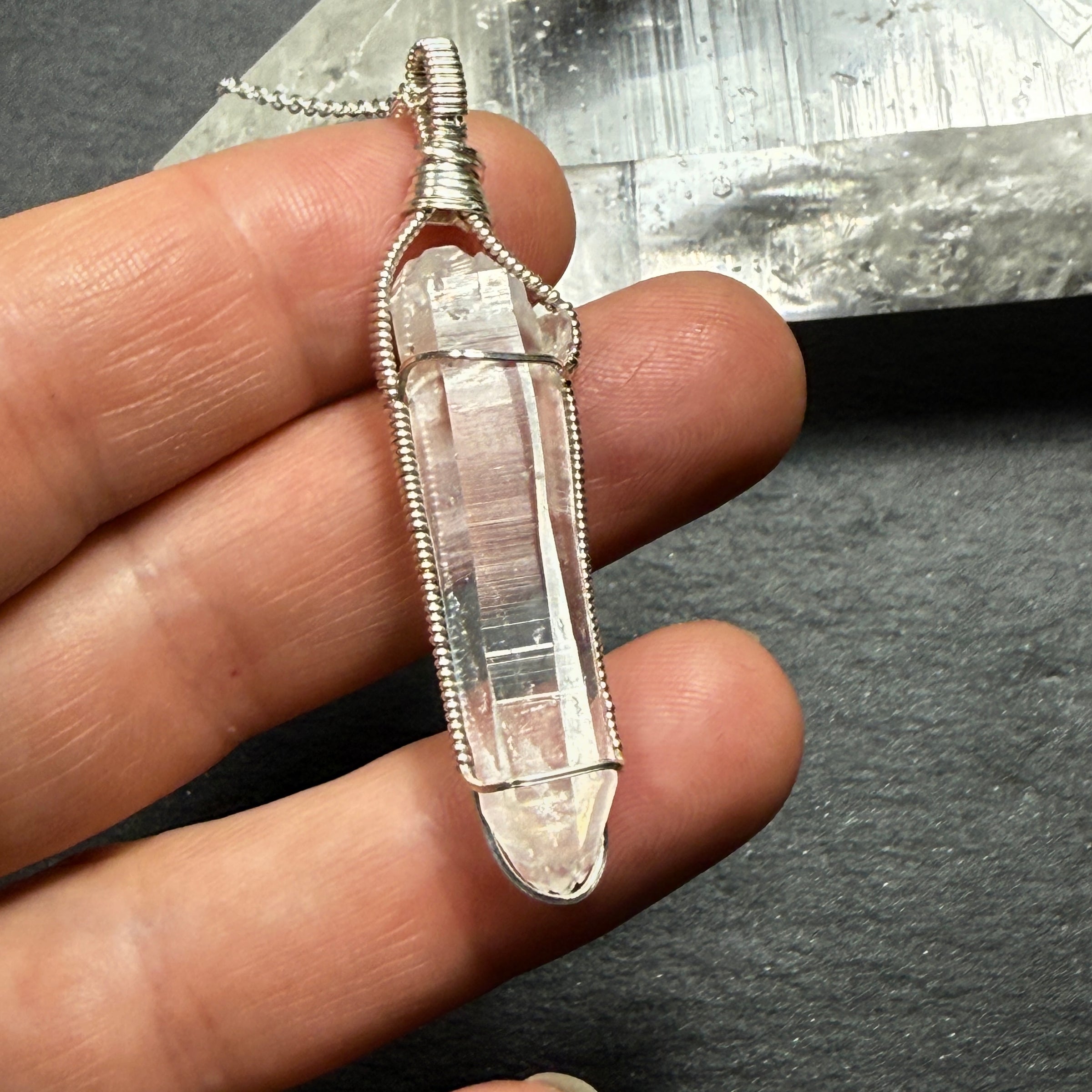 Lemurian Quartz Double Terminated Crystal Pendant