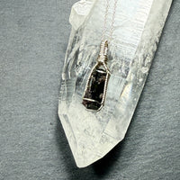 Green Tourmaline with Lepidolite Crystal Pendant