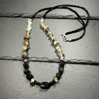 Protection Necklace: Black Tourmaline, Black Phantom Quartz, Smoky Quartz and Black Spinel
