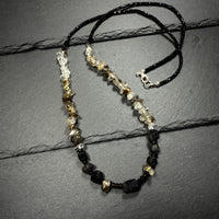 Protection Necklace: Black Tourmaline, Black Phantom Quartz, Smoky Quartz and Black Spinel