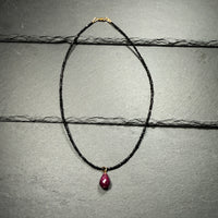 Ruby and Black Spinel Gemstone Necklace