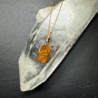 Imperial Golden Topaz Crystal Pendant