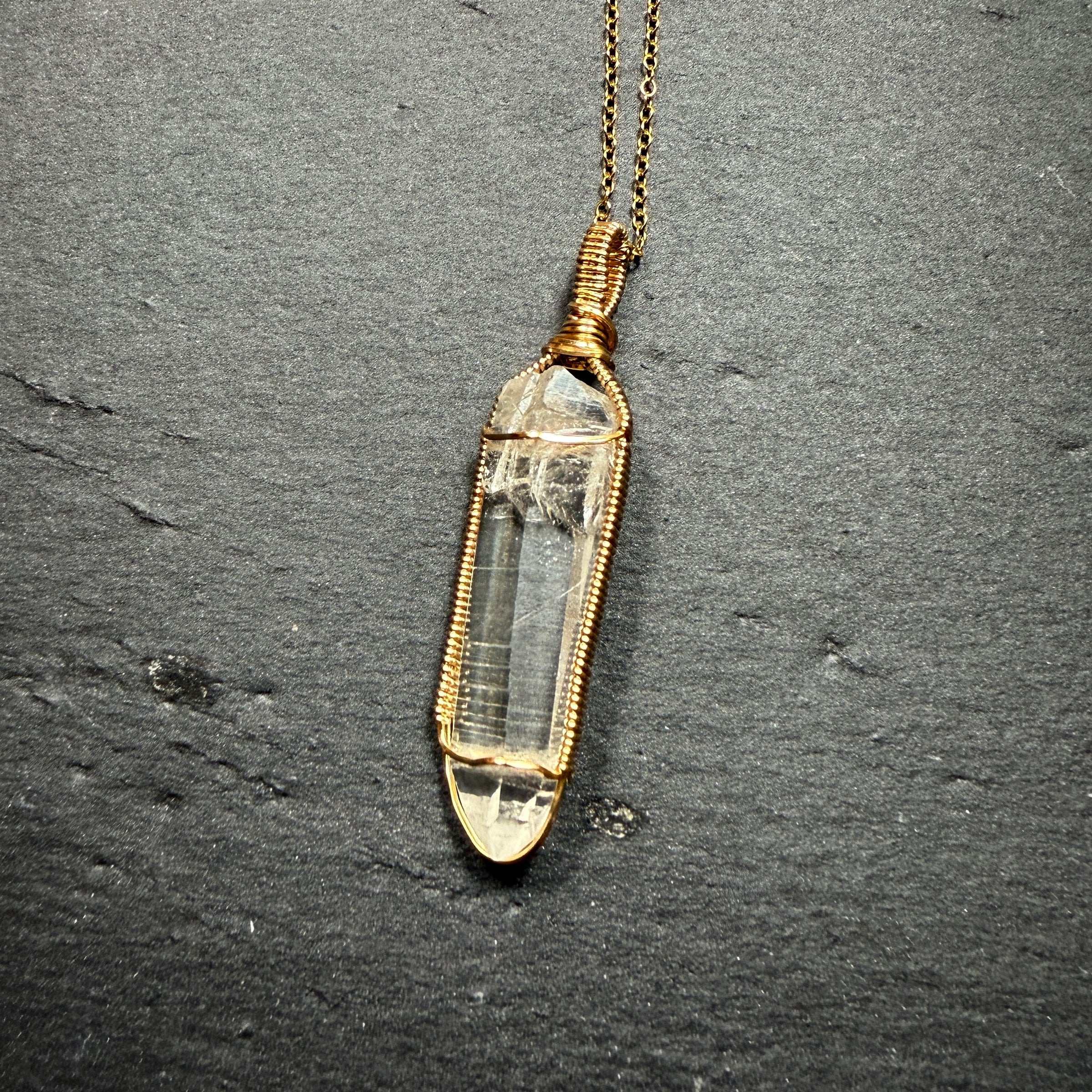 Lemurian Quartz Crystal Pendant