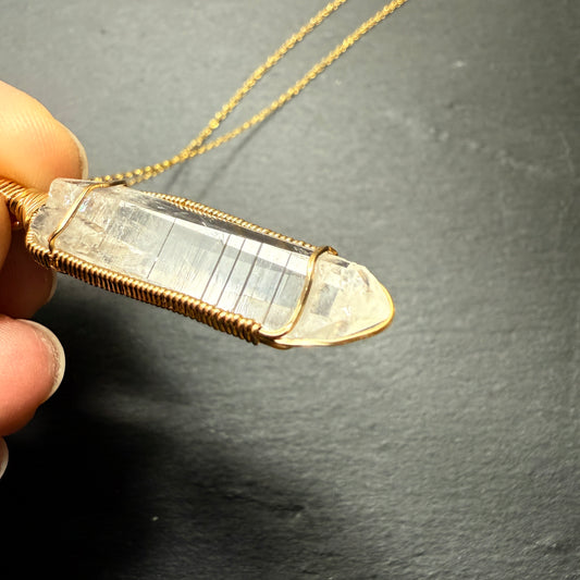 Lemurian Quartz Crystal Pendant