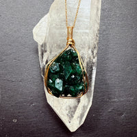 Dioptase Crystal Pendant