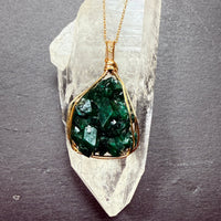 Dioptase Crystal Pendant
