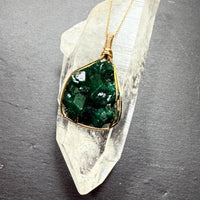 Dioptase Crystal Pendant