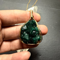 Dioptase Crystal Pendant