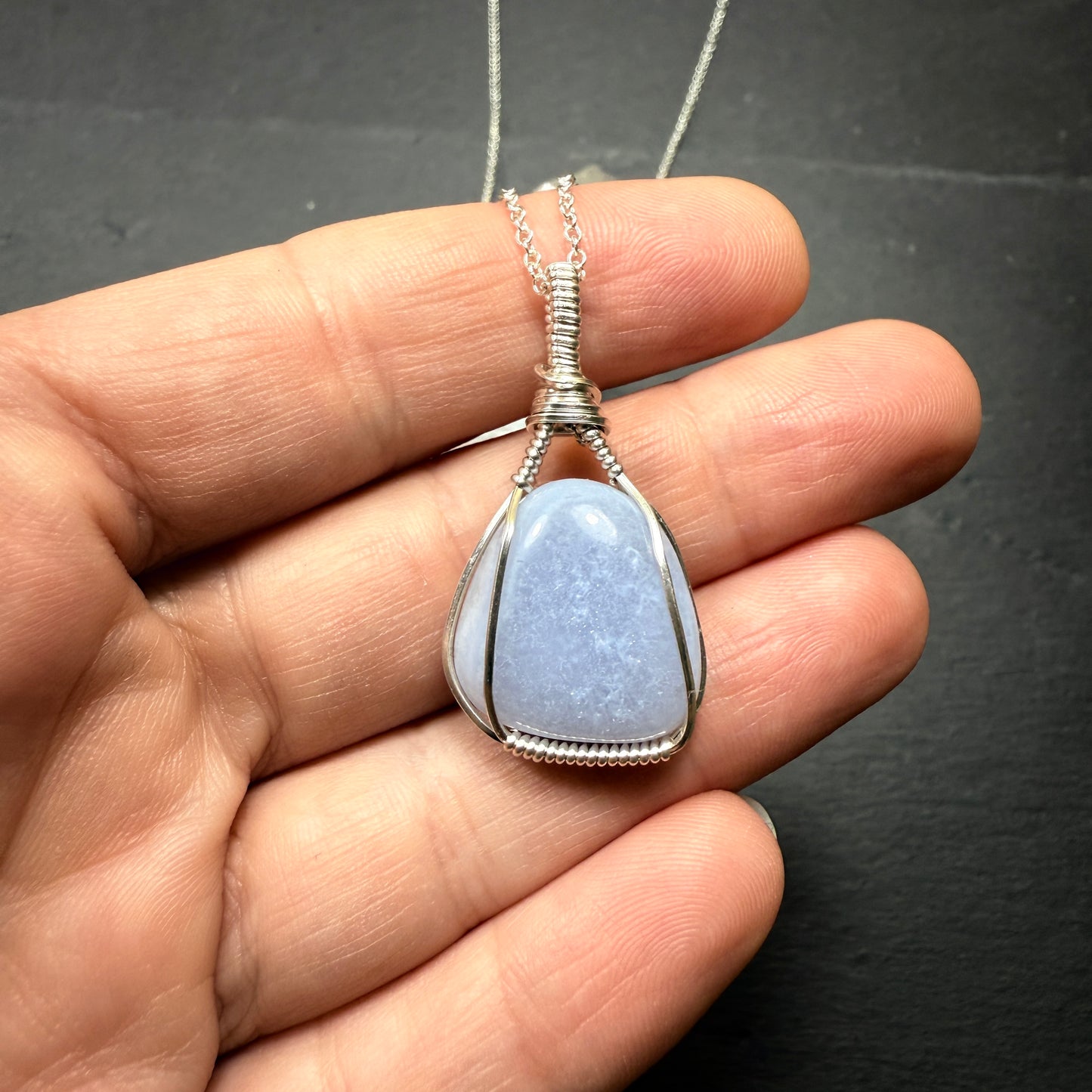 Blue Lace Agate Pendant