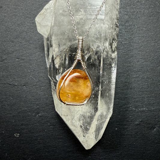 Golden Healer Quartz Crystal Pendant