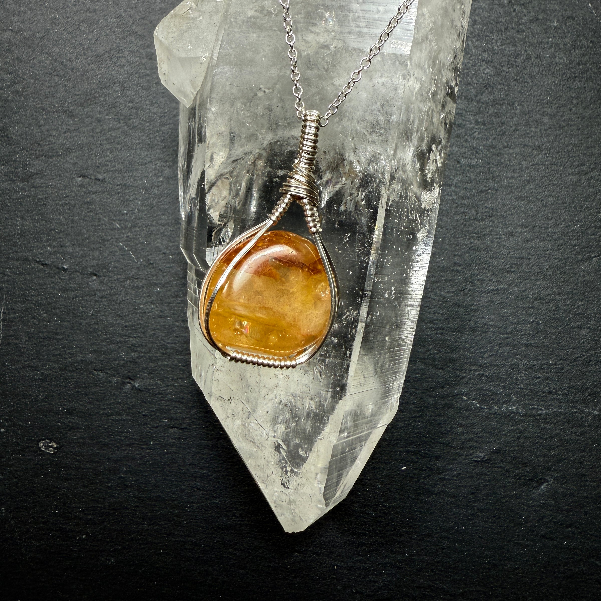 Golden Healer Quartz Crystal Pendant