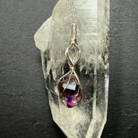 Herkimer Diamond and Super 7 Quartz Crystal Pendant