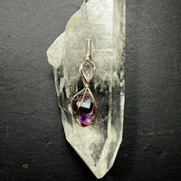 Herkimer Diamond and Super 7 Quartz Crystal Pendant