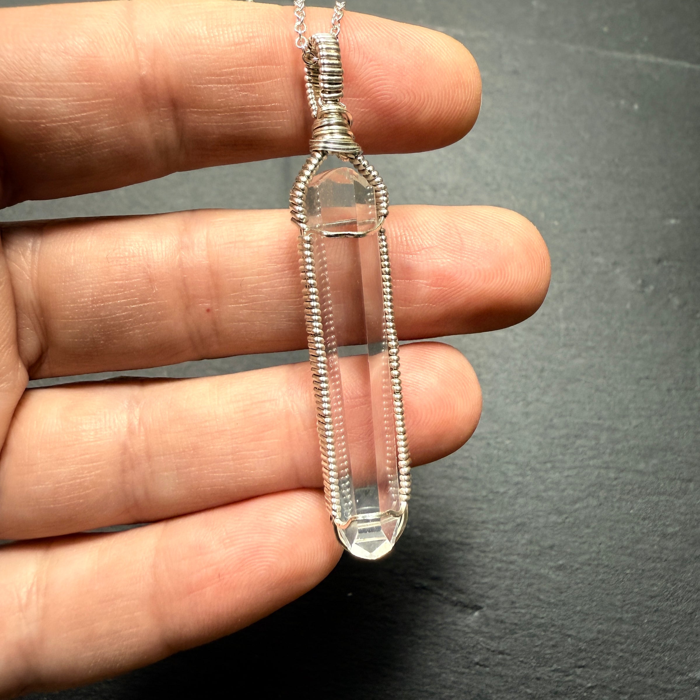 Lemurian Quartz Crystal Pendant