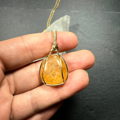 Golden Healer Quartz Crystal Pendant
