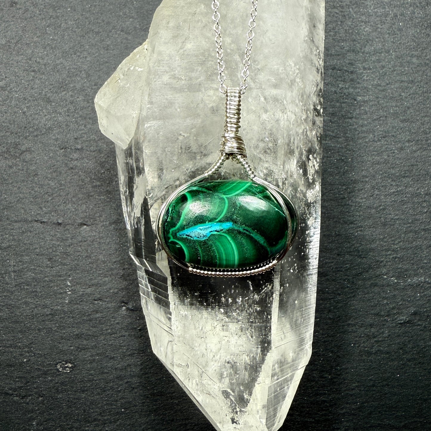 Malachite with Chrysocolla Pendant